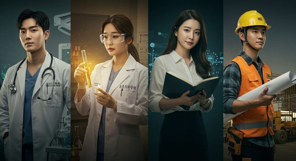 a collage of people in lab coats