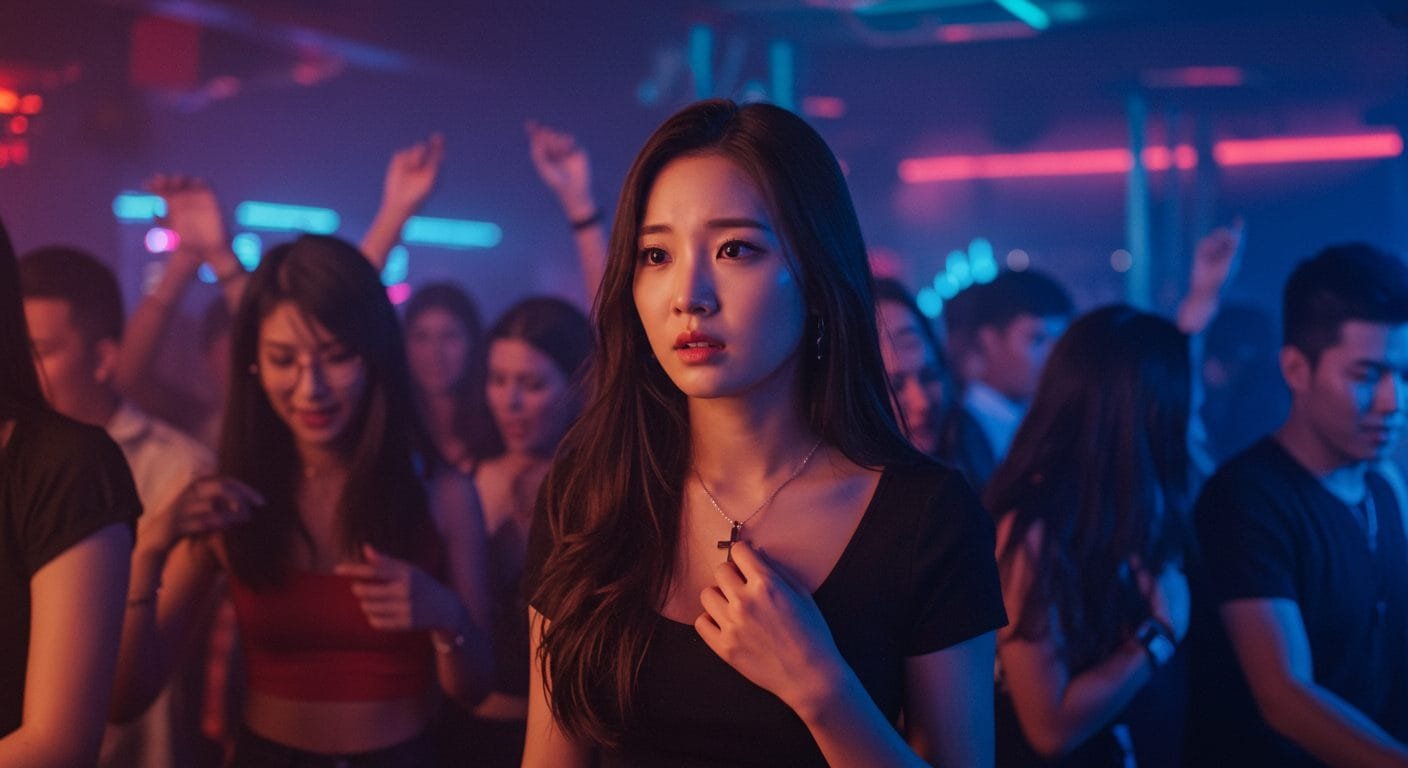 Christian woman inside the club, feeling out of place
